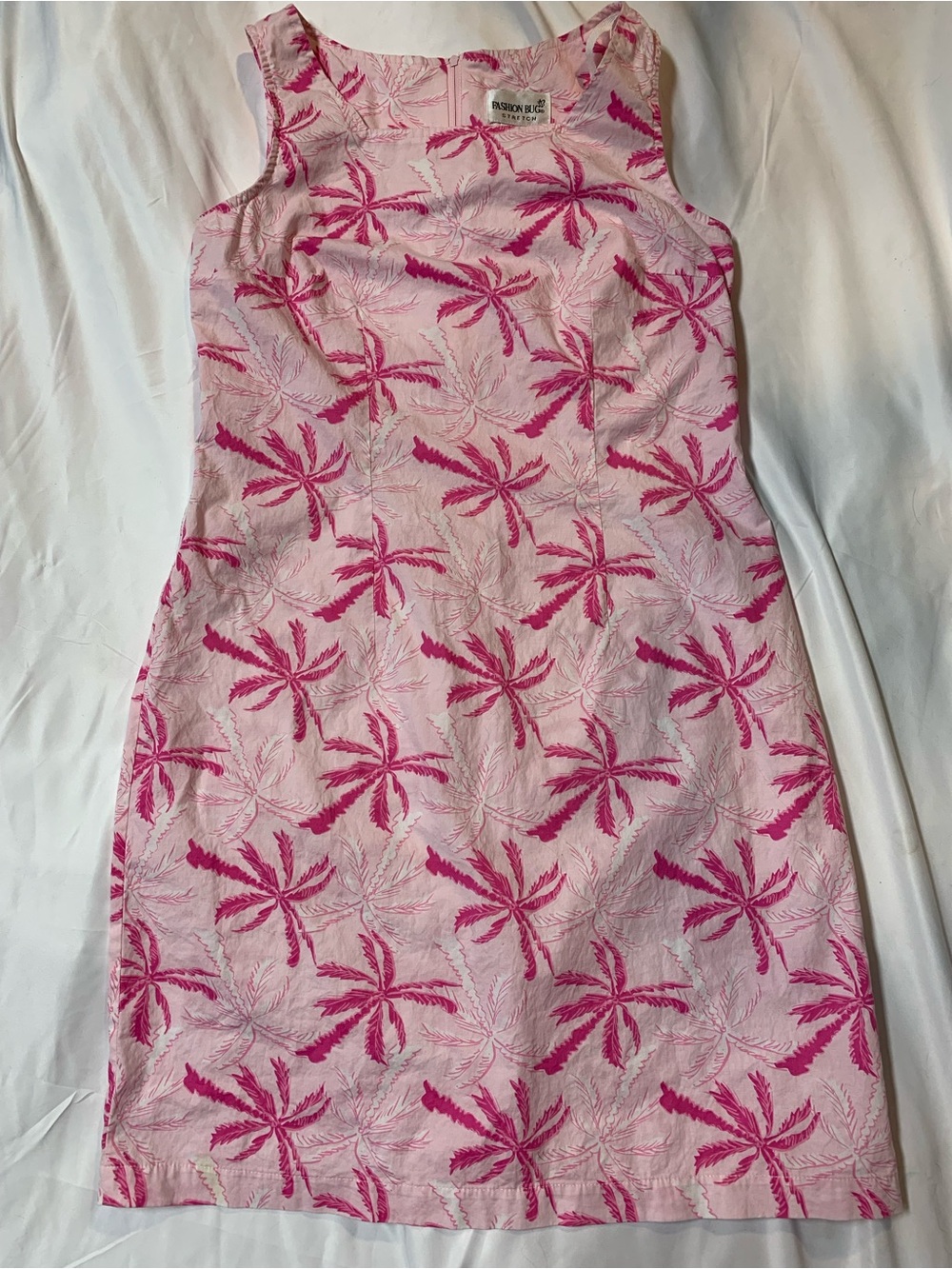 Fashion Bug Pink Palm-Print Sleeveless Mini Dress